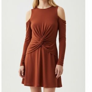 Superdown Cold Shoulder Mini Dress  - Rust - Size S